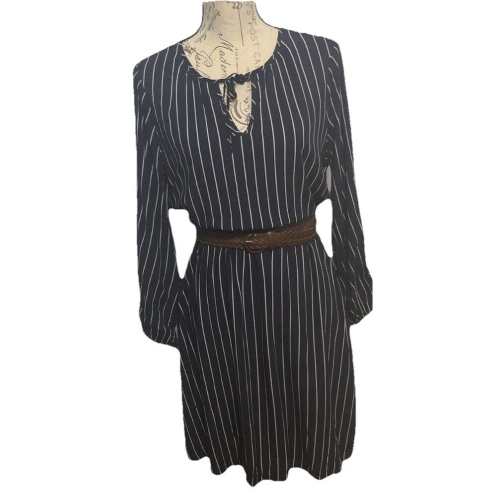Old Navy Striped Midi Dress Women’s Small -NWT- Western Fall Style Boots & Belt